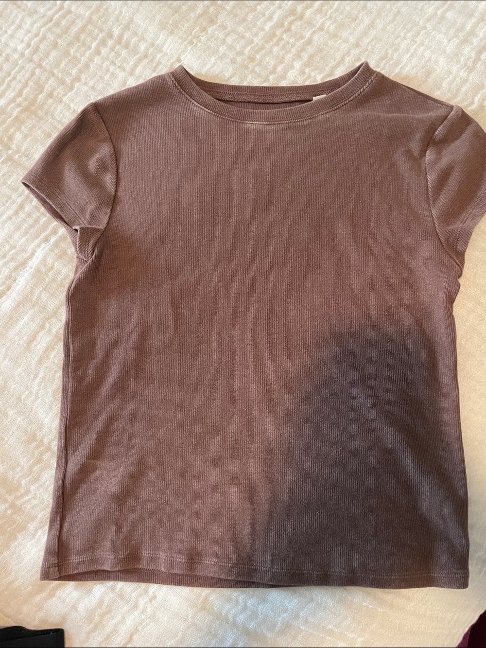 PacSun Mauve Ribbed Short Sleeve Tee